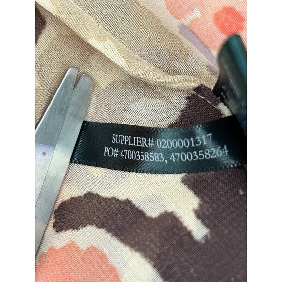 Lauren Ralph Lauren Dress Size 6 Tie Neck Spring Floral Chiffon Long Sleeve - Picture 9 of 13